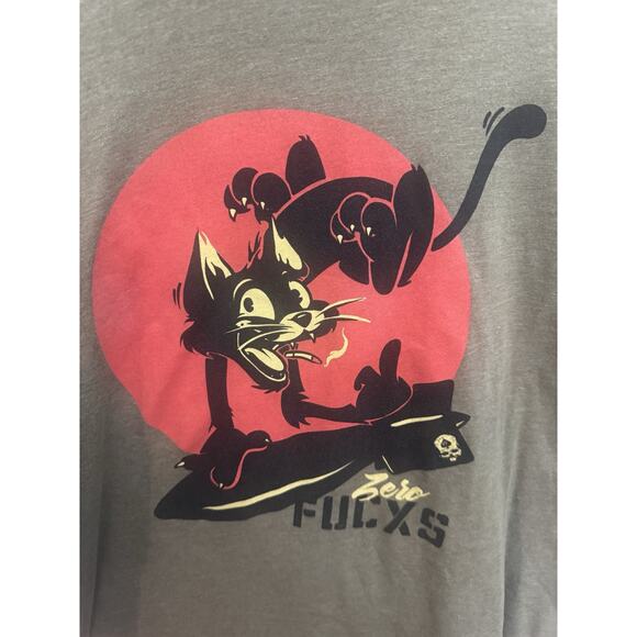 Zero Foxtrot Zero Fucxs Green Men's T-Shirt XL Cat Bomb Military Limited - Picture 2 of 5